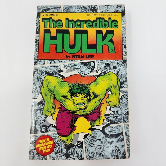 Vtg 1982 1st Ed The Incredible Hulk 3 Ace Tempo Paperback Book Stan Lee Comics